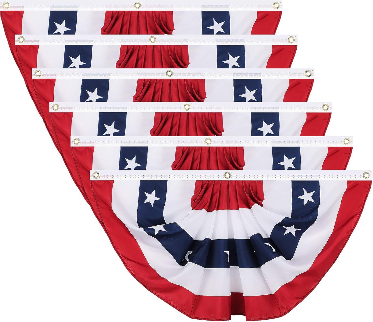 Patriotic Decorations, 4th of July Pleated Fan Flags American Us Bunting Flag Stars and Stripes Banner for Independence Day